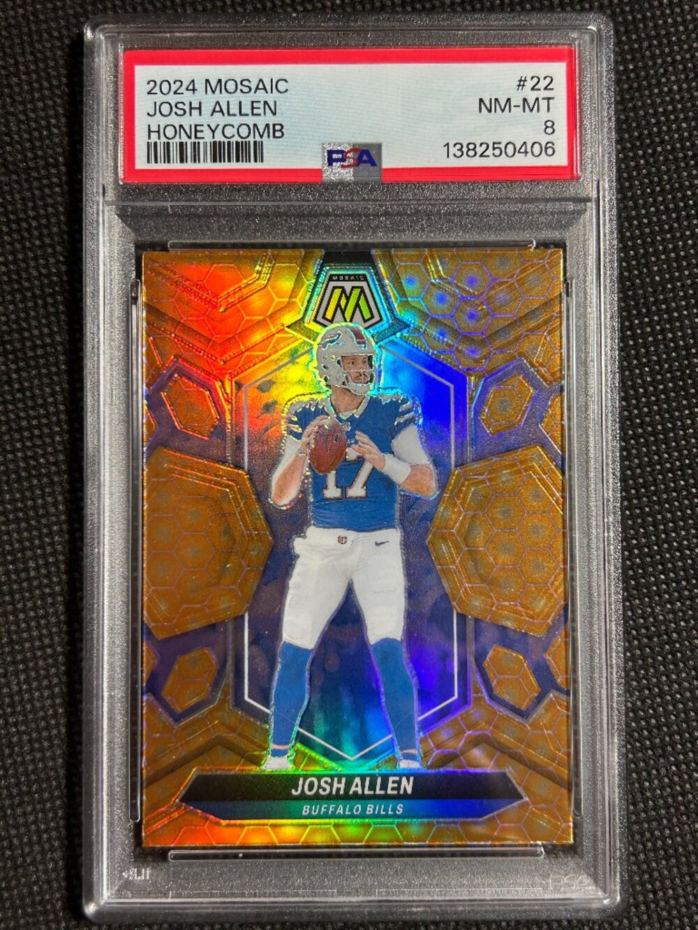 2024 Panini Mosaic JOSH ALLEN Gold HONEYCOMB SP #22 PSA 8 NM-MINT